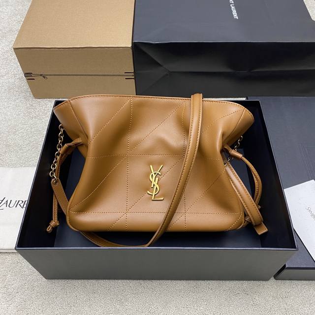 Original Leather Brown Lambskin Antique Gold YSL's latest crossbody lucky bag sm