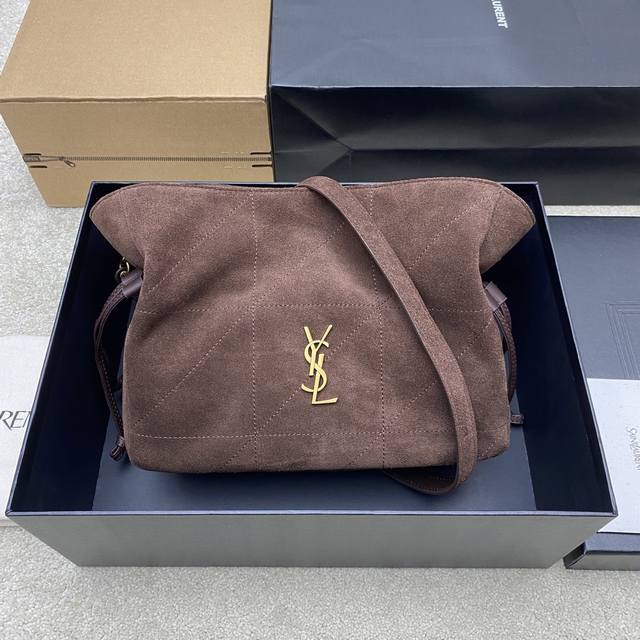 Original Leather Coffee Frosted Antique Gold YSL's latest crossbody lucky bag sm