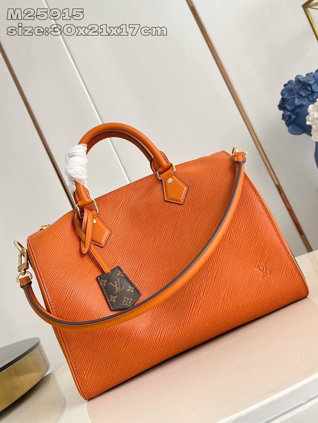 Original Leather Exclusive Real Shot M25915 Caramel This Speedy Soft 30 showcase