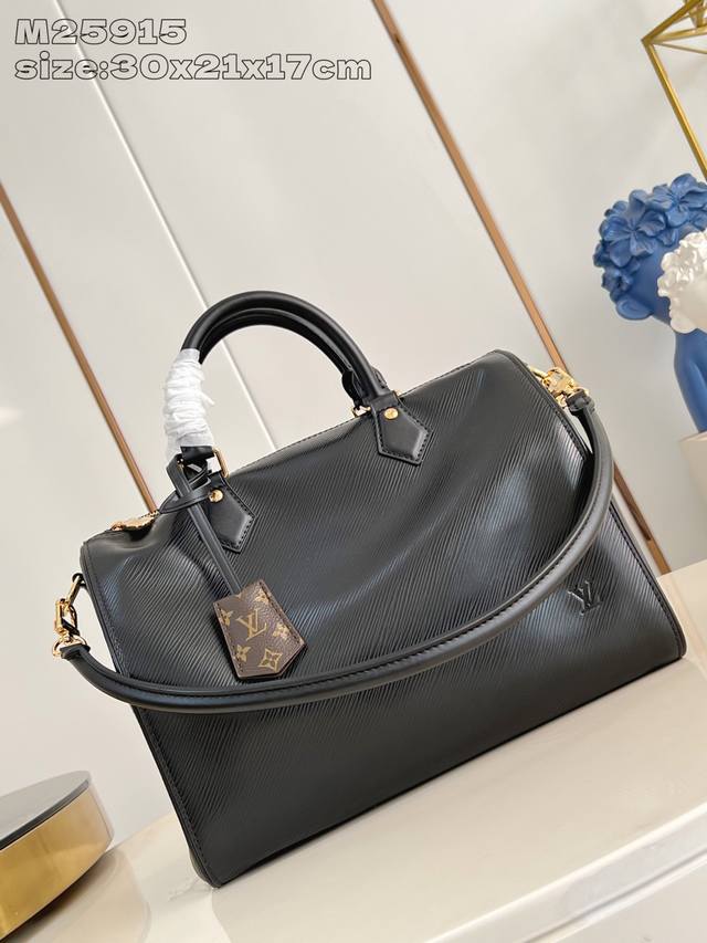 Original Leather Exclusive Real Shot M25915 Black M25671 This Speedy Soft 30 sho