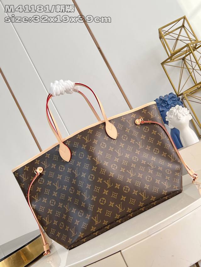 Original Leather Exclusive Real Shot M41181 New Version Neverfull Large Tote Bag
