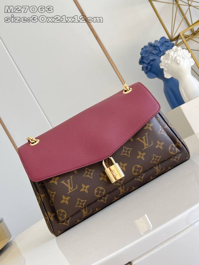 Original Leather Exclusive Real Shot M27063 Purple-Red This Saint Germain pm bag