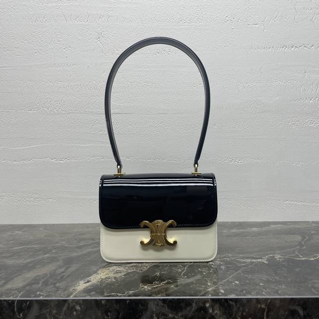 Authentic Teen Garance Patent Leather Handbag Patent Leather Lambskin Lining Sh