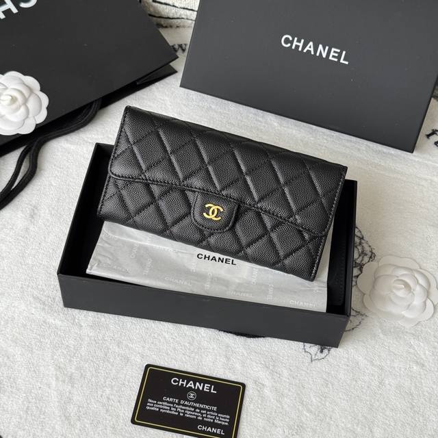 Chanel classic CF long wallet has arrived! Made of imported caviar-patterned cow