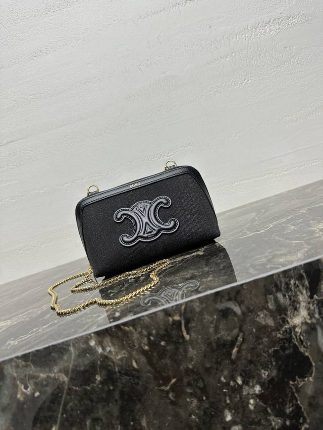 Authentic Triomphe Chain Handbag, Mini Handbag. This model cannot fit larger sm