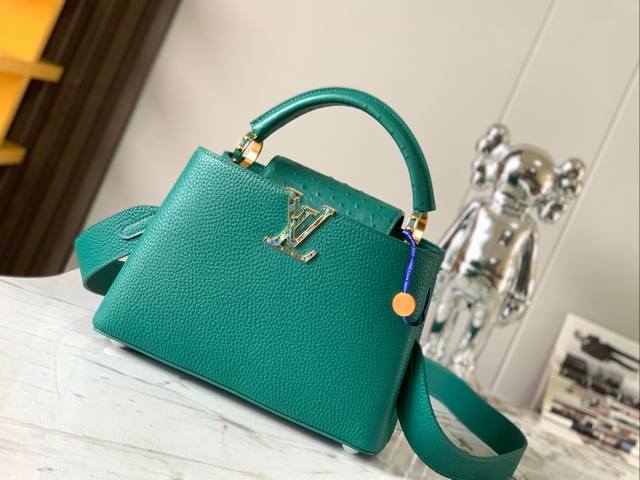 Premium Genuine Leather N81409 Dark Green with Ostrich Shell Buckle This Capucin