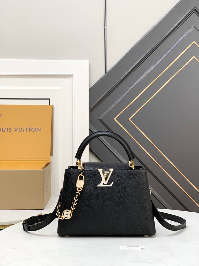 Premium Quality, Full Packaging, Genuine Leather M23950 Black Capucines Mini Ha