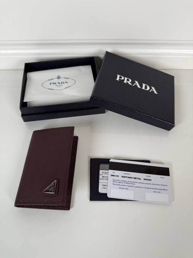 p brand cross-grain card holder, unisex, Bordeaux red, model 2Mc101, size 11