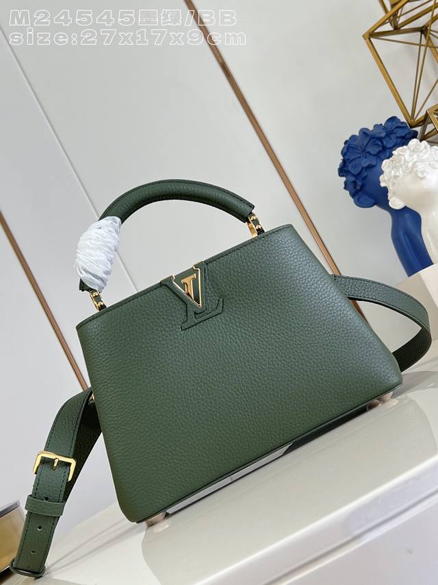 Factory Price p Top-tier original M24545 Dark Green Small Capucines BB handbag,