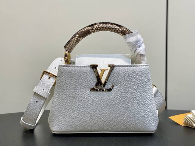 Original Quality M85515 White Snakeskin Capucines Mini Handbag (Na Ying Style) T