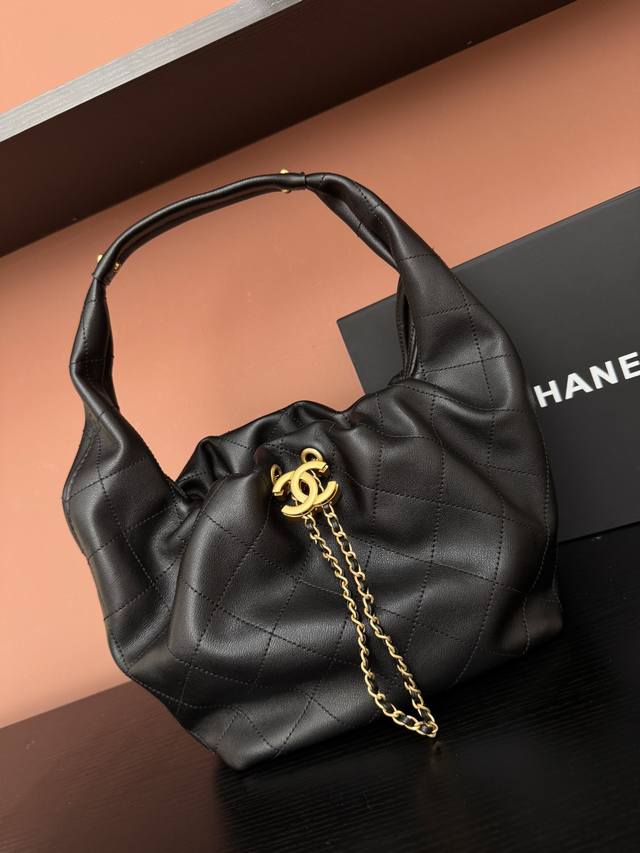 26C Early Spring New Hobo Hippie Bag ~ Small Size As 5976 Black Calfskin Exclusi