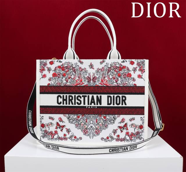 Dior New Tote Shoulder Strap 132407# Heart Butterfly Size: Medium 36*28*16Cm Thi
