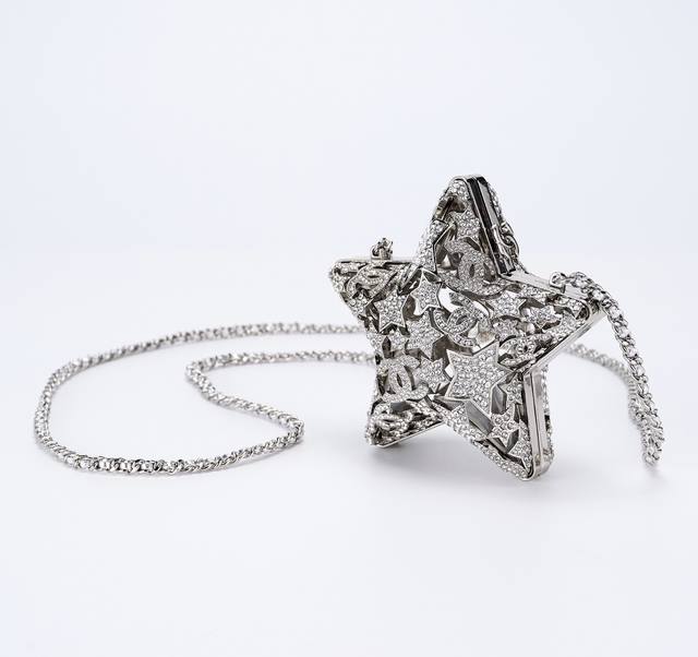 Top-tier original Ohanel 25A Collector's Series Hollowed-out Star Rhinestone Bag