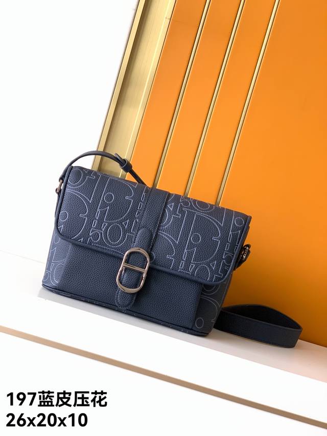 Crossbody Bag Model: Original 197# Blue Embossed Leather, Top-Quality Original