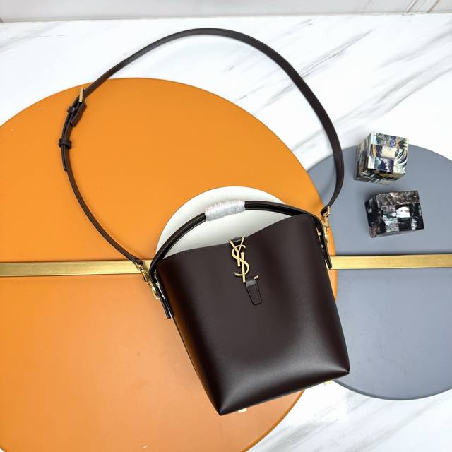 Authentic Le 37 Bucket Bag, Small Size_Dark Coffee Super Cute Bucket Bag with Ha