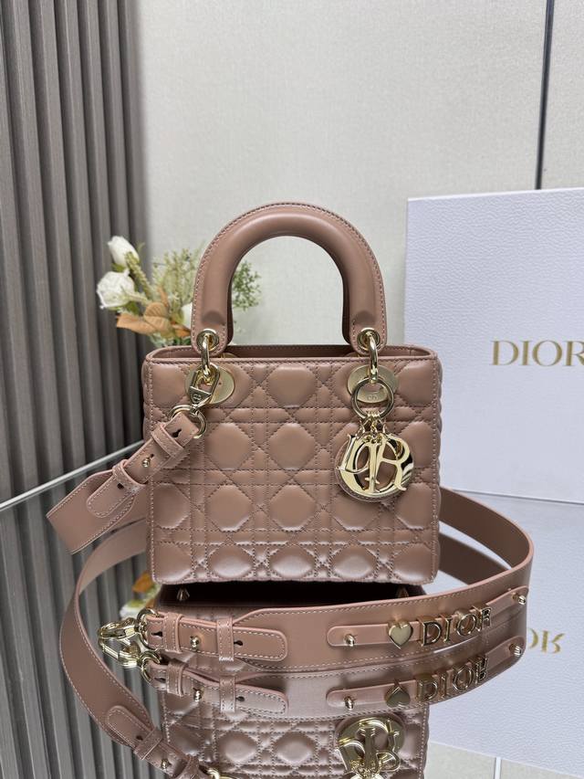 Authentic, High-Quality Version Lady Dio.R My Abc Pink Lambskin Bag. This handba