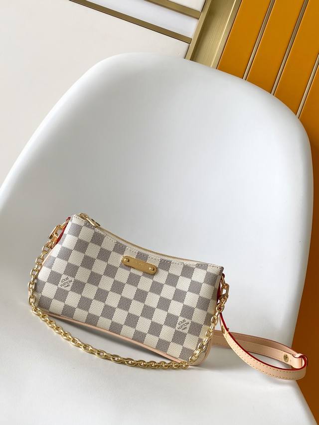 N00228 White Checkered M83008 Monogram Top-Tier Original Liv Poch Ette features