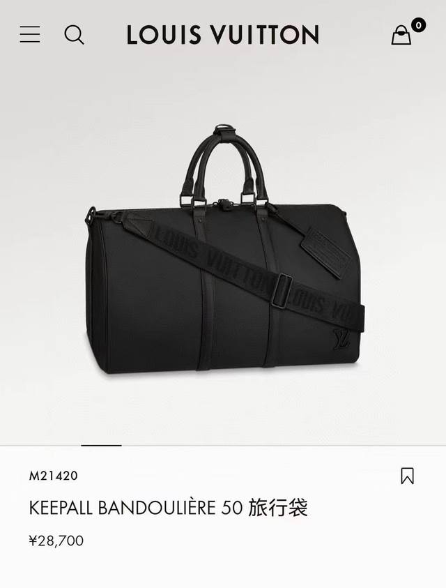 M21420 Black M57088 Small Top-Grain Leather Keepall Travel Bag. This Keepall tra