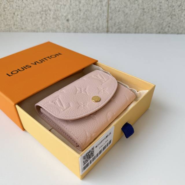 Top-tier original M26498 Rosalie coin purse in pink is crafted from Monogram Emp