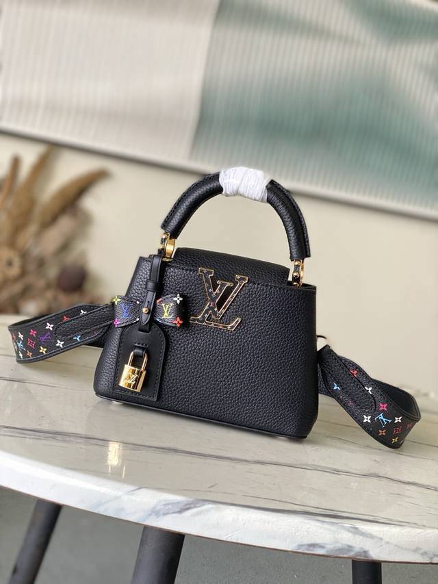 Factory Price p Premium Original Leather M28338 Black with Tricolor Charm Mini S