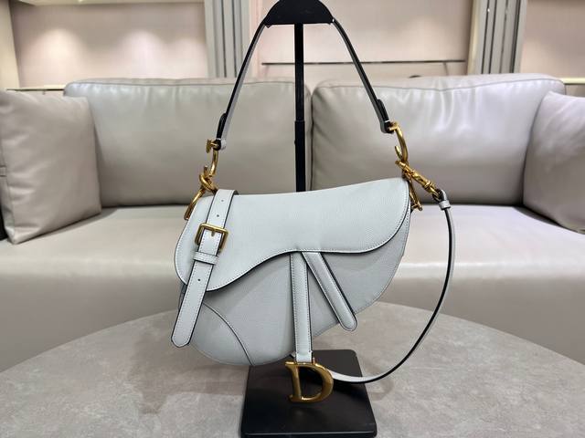 Cloud Grey Large Saddle Bag with Shoulder Strap: The king of kings, its status