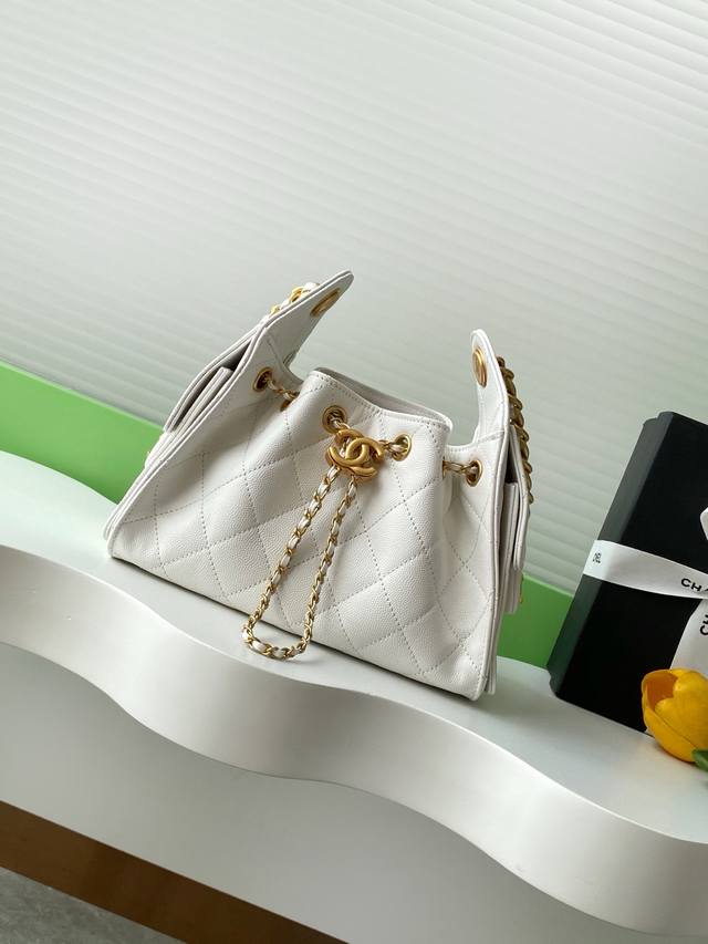 25p Mini Chanel Hobo Shoulder Bag, Hippie Style, Small Size, Vintage Gold Coin B