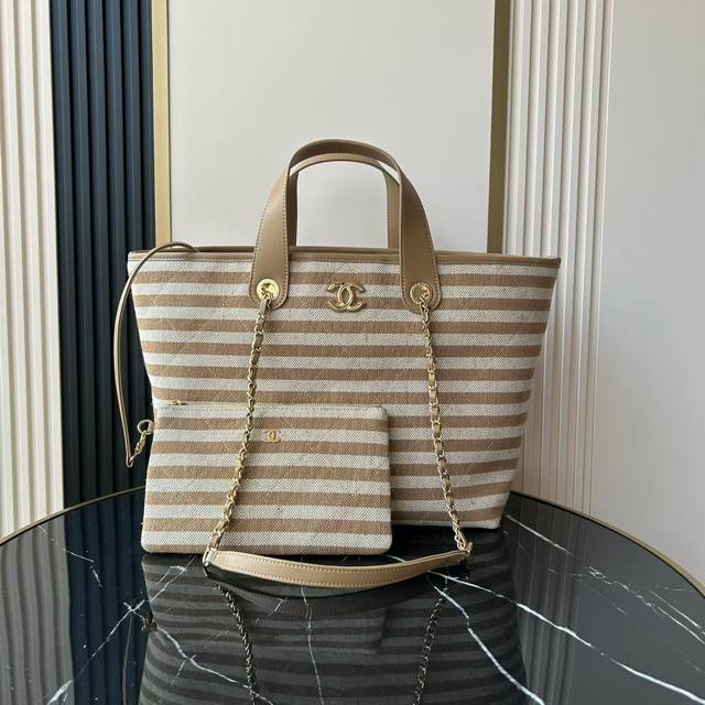 Striped Linen Beach Bag Shopping Bag! Made of cotton, featuring a combination of