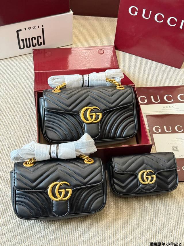 Top-quality original lambskin PP p180 Gucci Gg Marmont chain bag Gucci Gg Marmon