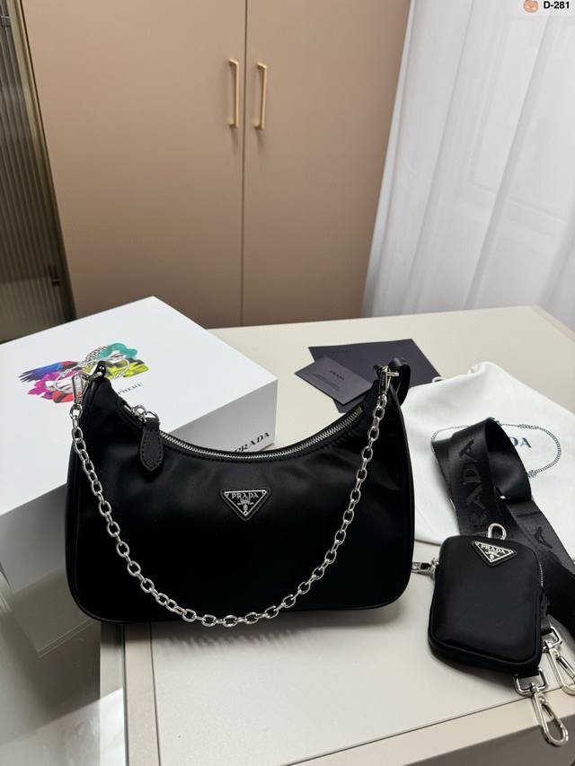 Prada Hobo Nylon 3-in-1 Shoulder Bag Handbag Crossbody Waist Bag Shoulder Bag S