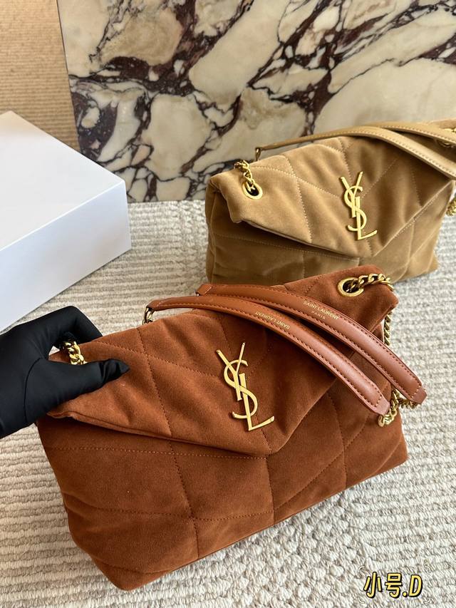 Box included Size: 27 19Cm YSL Cloud Bag Loulou Puffer Caramel Suede Feels like