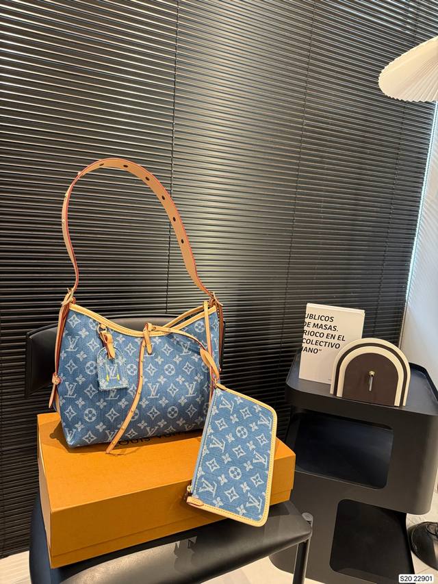 Comes with a folding box. LV Denim Carry All . If you prefer a larger capacity