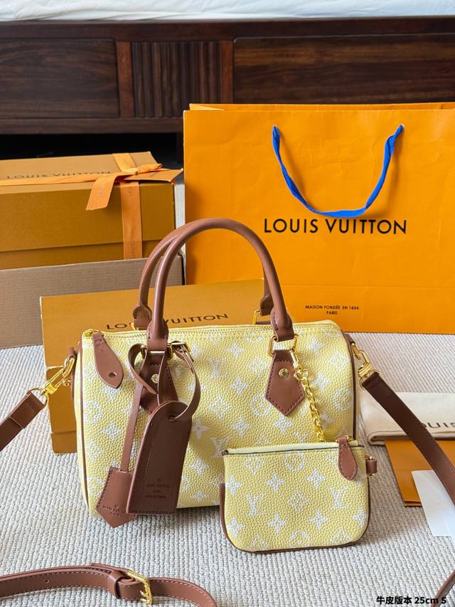 Leather Version p LV Speedy p20 Fw 25 Handbag LV Speedy p20 yellow handbag, mad