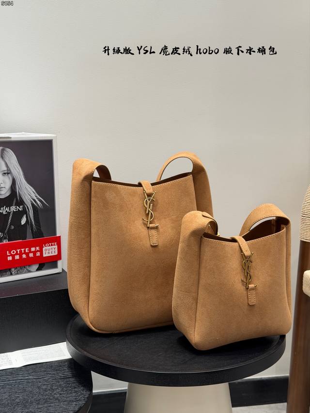 p Upgraded version with box! YSL Autumn/Winter New Hobo Suede Shoulder Bag/Bucke