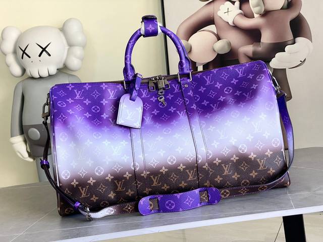 Original M41416 Gradient Color Floral Lu Keepall 50Cm Travel Bag. This Keepall i