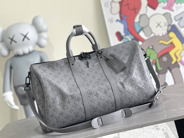 Exclusive Real Shot: M46117 Grey Louis Vuitton Classic Keepall Travel Bag Unveil