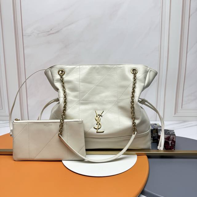 Large Lambskin with Gold Buckle Large YSL New Jamie 4.3 Large Pochon Lambskin Sh