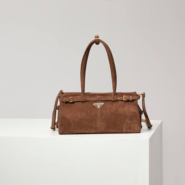 Premium Original Lussolf Suede 1Ba426 Cocoa Brown Suede This handbag/crossbody b