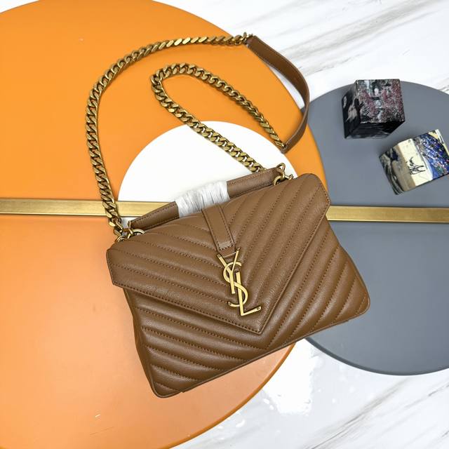 Monogram College# Caramel Color with Gold Hardware_24Cm 's timeless messenger b
