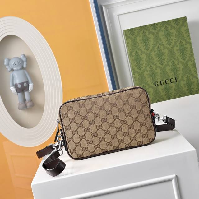 High-end new "Gucci" original canvas camera bag, Gucci waterproof fabric crossb