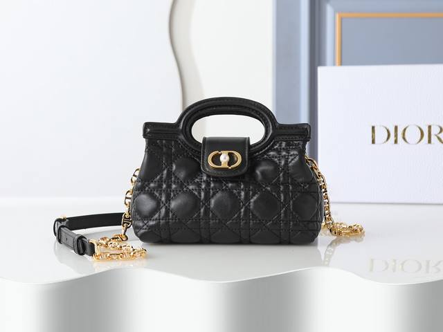 Style No. 3123 Black Mini Chain Handbag, crafted from black lambskin with a pro