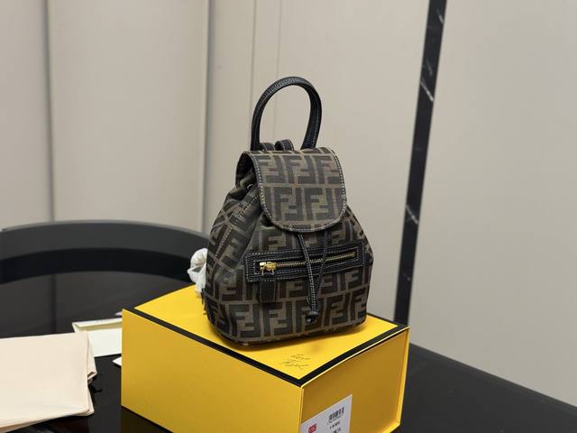 Comes with a folding box Size: 20*22Cm Fendi monogram backpack that's both cute