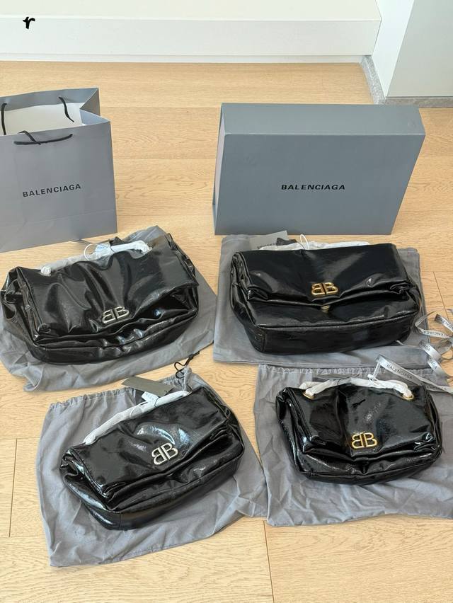 Full Packaging Quilted Series Monaco Black Quilted Thin Calfskin Medium Chain Ba