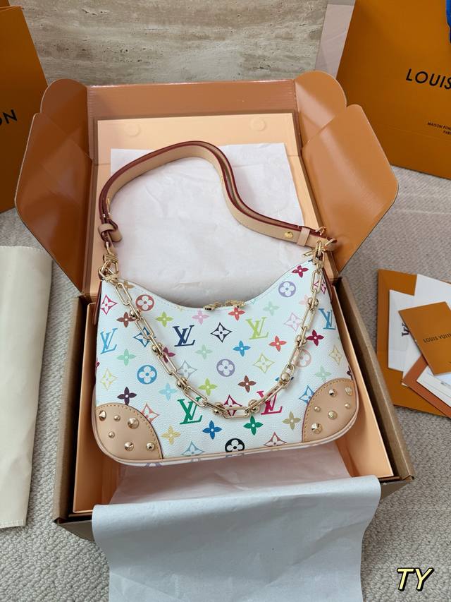 Leather version Lv Boulogne messenger bag/croissant bag The new Boulogne size i