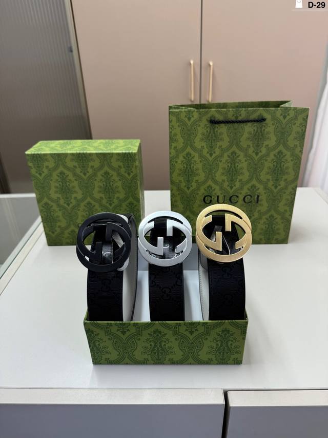 D-29 Full Set Packaging + Tote Bag Gucci Men's Leather Belt