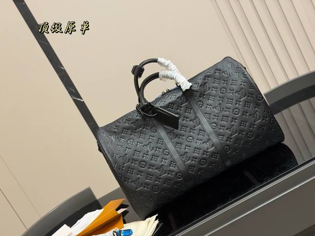 Top Grain Leather Size: 50cm Lv Monogram Large Travel Bag for Sale! Keepall 50 T