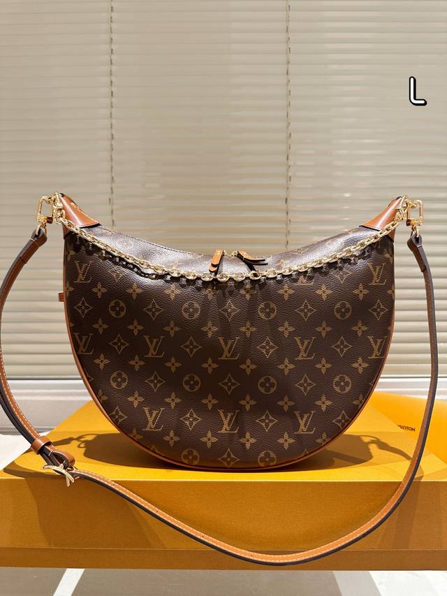 Upgraded version with box Size 35.28 Lv big moon bag Elegant and smooth with ful